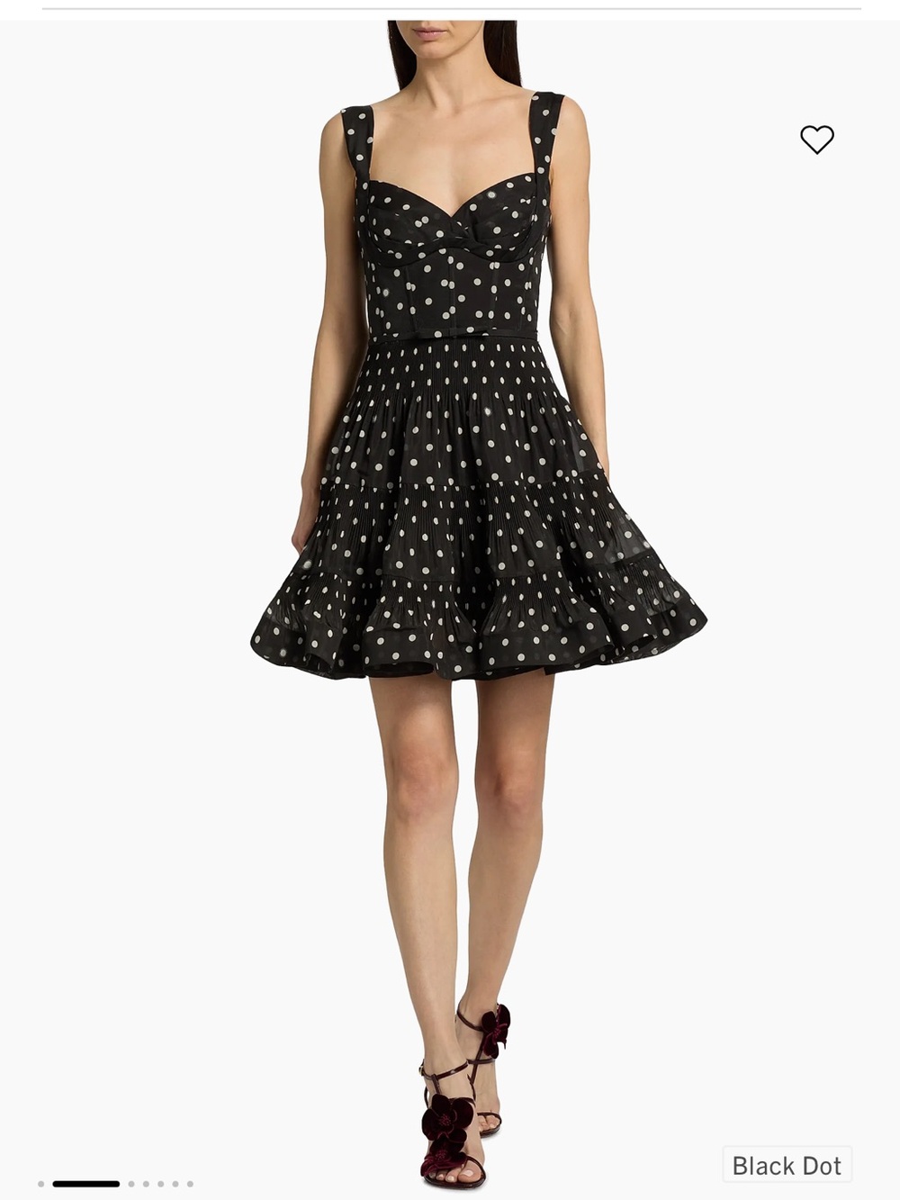 Zimmermann Pleaded Deaped mini Black and White Polka Dot dress